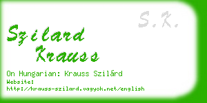 szilard krauss business card